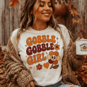 T-shirt En Tri-matière Fille Cocodette Drôle Rétro Thanksgiving