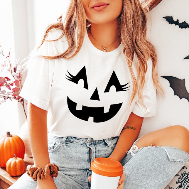 T-shirt En Tri-matière Fille Jack-o'-lantern Citrouille Face Halloween (Créateur téléchargé)
