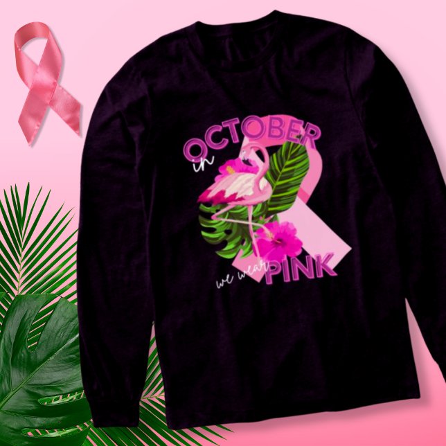 T-shirt En Tri-matière Flamant rose rose tropical Sensibilisation au canc (Créateur téléchargé)