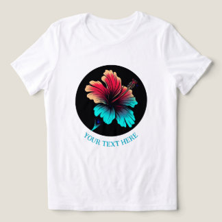 T-shirt En Tri-matière Fleur d'Hibiscus TEXTE PERSONNALISABLE