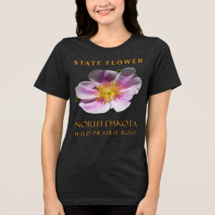 T-shirt En Tri-matière Fleur du Territoire du Dakota du Nord Rose sauvage