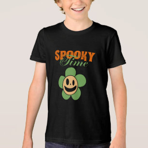 T-shirt En Tri-matière Fleur Éffrayante Fantôme amusante, chaux Éffrayant