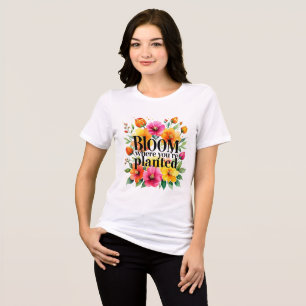T-shirt En Tri-matière Fleur où vous êtes planté - Motiva florale vibrant