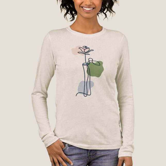 T-shirt En Tri-matière Fleur Rose Abstrait (Recto)