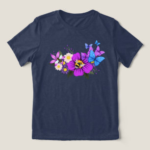 T-shirt En Tri-matière Fleurs Abeilles Et Papillons