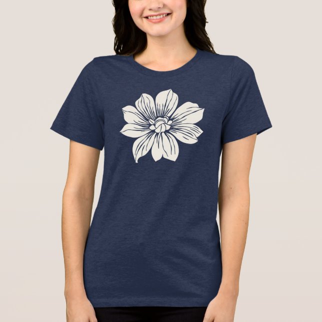 T-shirt En Tri-matière Fleurs blanches (Recto)