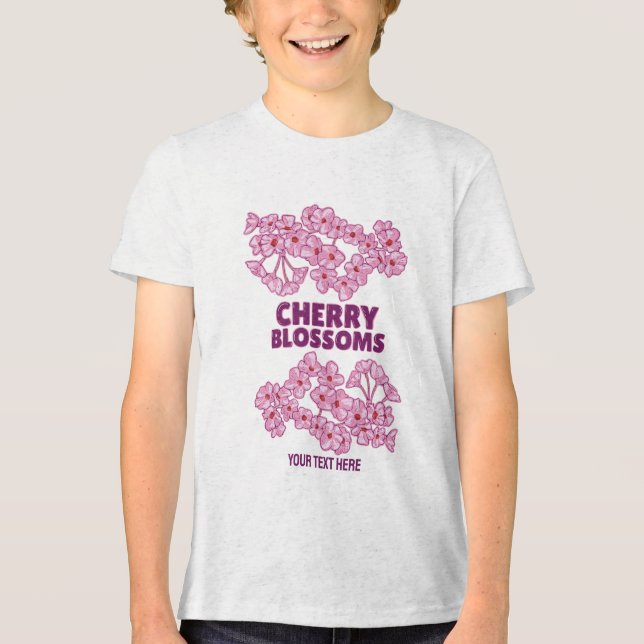 T-shirt En Tri-matière Fleurs de cerisiers roses (Recto)