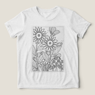 T-shirt En Tri-matière Fleurs et coccinelles