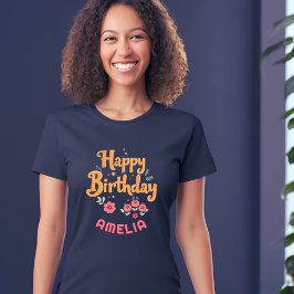 T-shirt En Tri-matière Fleurs florales Bonne manipulation d'anniversaire