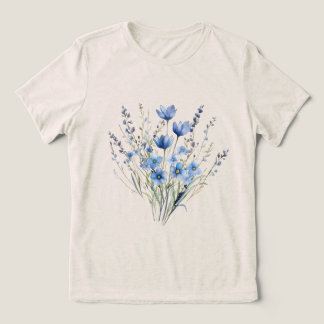 T-shirt En Tri-matière Fleurs sauvages bleues élégantes