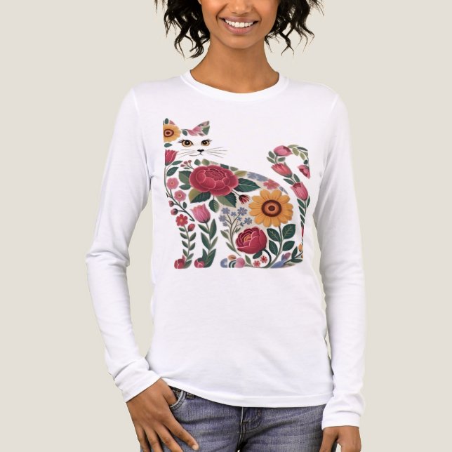 T-shirt En Tri-matière Floral cat (Recto)