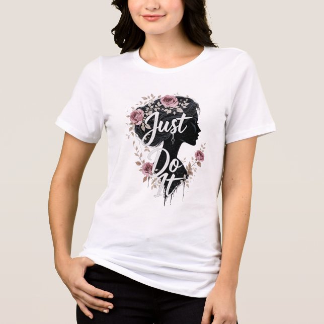 T-shirt En Tri-matière Floral Silhouette – Just Do It (Recto)