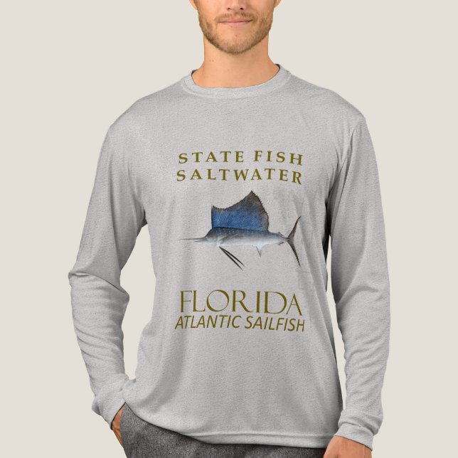 T-shirt En Tri-matière Florida Saltwater Fish Atlantic Sailfish Design (Recto)