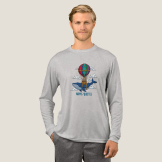 T-shirt En Tri-matière Flying Blue Whale with Hot Air Balloon