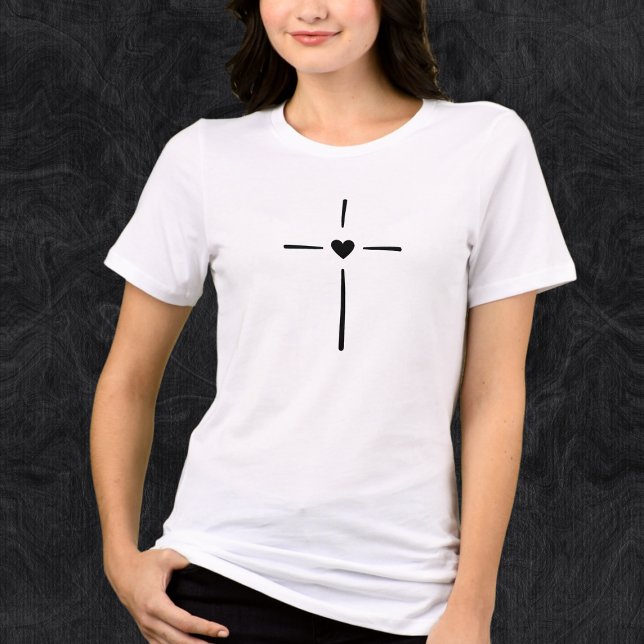 T-shirt En Tri-matière Foi chrétienne amour coeur filles T-shirt (Créateur téléchargé)