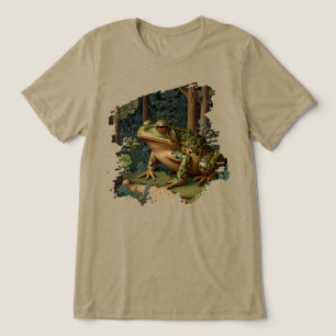 T-shirt En Tri-matière Forêt vintage de grenouilles à saumons