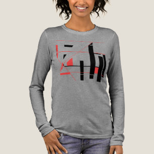 T-shirt En Tri-matière Formes géométriques lignes rouges noires inspirées