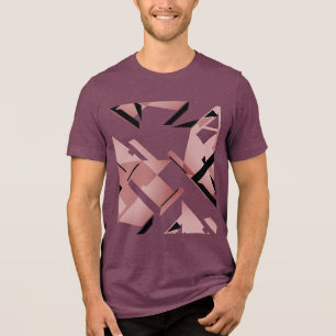 T-shirt En Tri-matière Formes noires roses bordeaux Abstraites inspirées