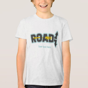 T-shirt En Tri-matière Fourche dans la route art texte typographique