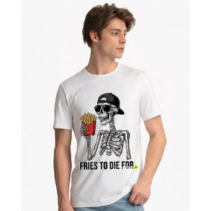 T-shirt En Tri-matière Frites drôles à mourir pour un squelette de foodie