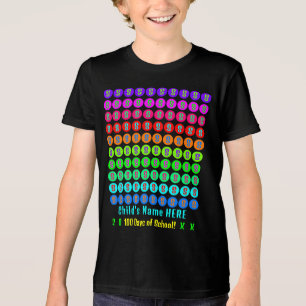 T-shirt En Tri-matière Fun Colorful Personnalisé Enfants 100 jours d'écol