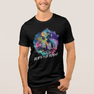 T-shirt En Tri-matière Funky Alien DJ - Musique spatiale colorée - Texte 