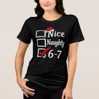 T-shirt En Tri-matière Funny 6-7 Meme Nice Naughty 67 Christmas Brain Rot