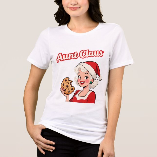 T-shirt En Tri-matière Funny Aunt Claus Christmas Shirt – Official Cookie (Recto)