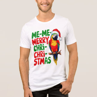 T-SHIRT EN TRI-MATIÈRE FUNNY CHRISTMAS PARROT