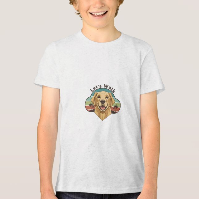 T-shirt En Tri-matière Funny Golden Retriever Dog with a smile (Recto)