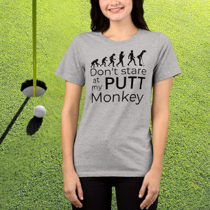 T-shirt En Tri-matière Funny Golf Evolution Ne regardez pas mon singe Put