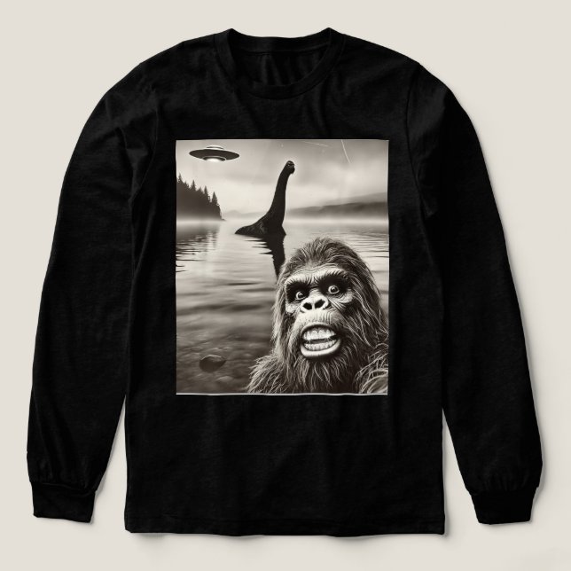 T-shirt En Tri-matière Funny iced out  Bigfoot  Watching UFO Alien  (Motif devant)