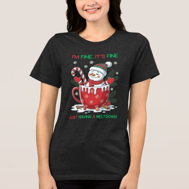 T-shirt En Tri-matière Funny Melny Snowman Noël (Recto)