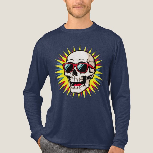 T-shirt En Tri-matière **Funny Skull With Sunglasses – Cartoon Laughing S (Recto)