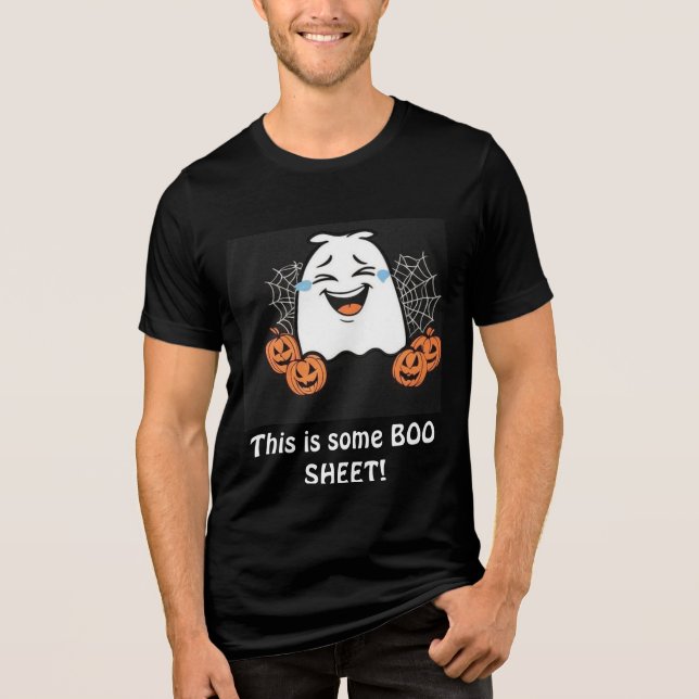 T-shirt En Tri-matière Funny T-shirt d'Halloween avec rire Fantôme (Recto)