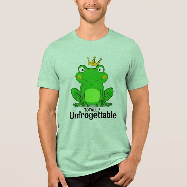 T-shirt En Tri-matière Funny "Totally Unfrogettable" Frog Pun (Recto)