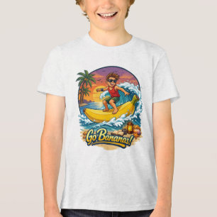T-shirt En Tri-matière Garçon de surf Fou de Banane Aventure d'été sur la