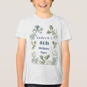 T-shirt En Tri-matière Garçons Dragon 3ème 4ème 5ème Anniversaire