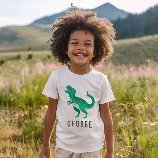 T-shirt En Tri-matière Garçons Vert Dinosaure T-Rex Enfants (Créateur téléchargé)