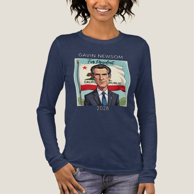 T-shirt En Tri-matière Gavin Newsom pour le Président 2028 (Recto)