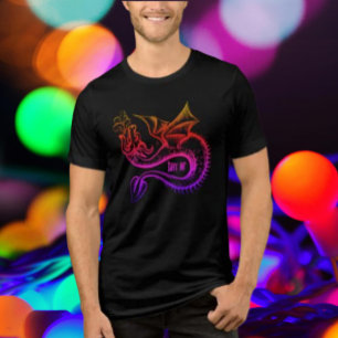 T-shirt En Tri-matière Gay AF Dégradé Dragon Arc-en-ciel