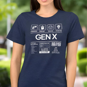 T-shirt En Tri-matière Génération amusante X Caractéristiques Marine Femm