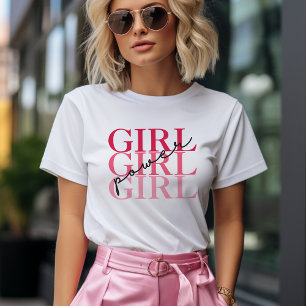 T-shirt En Tri-matière Girl Power Féministe moderne rose