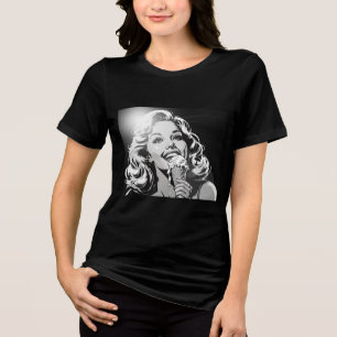 T-shirt En Tri-matière Glace blonde de style graphique BD noir et blanc d