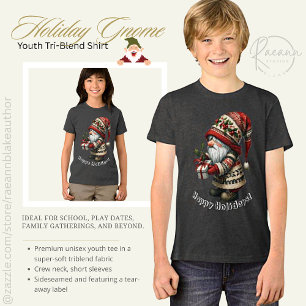 T-shirt En Tri-matière Gnome des Fêtes pour la Jeunesse