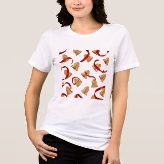 T-shirt En Tri-matière Golden Bells & Ribbon Pattern