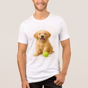T-shirt En Tri-matière Golden Giggles - Retriever Pup & Lime Green Ball