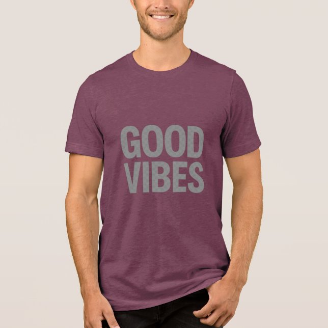 T-shirt En Tri-matière GOOD VIBES – Minimal Transparent Slogan T-Shirt (Recto)