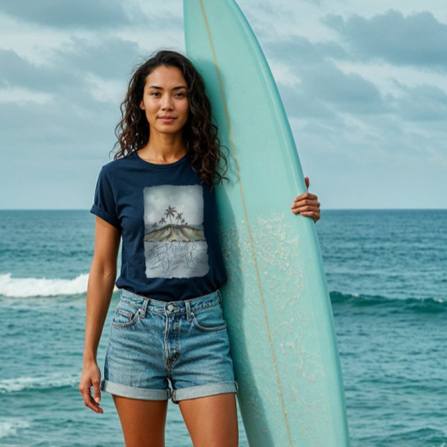 T-shirt En Tri-matière Good Vibes Ocean Tides Île tropicale Palmiers (Good Vibes Ocean Tides Tropical Island Palm Trees Tri-Blend Shirt)