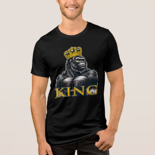 T-shirt En Tri-matière Gorilla King avec Couronne Bold Design